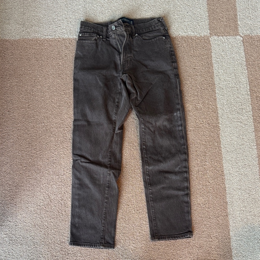 Abercrombie & Fitch Men's Dark Brown Straight Jeans
